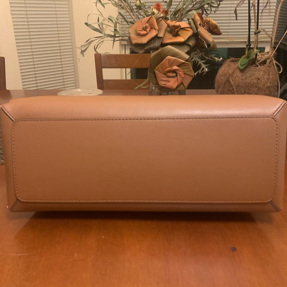 Michael Korse Reed Large Leather Belted Satchel Crossbody Brown - Picture 7 of 16